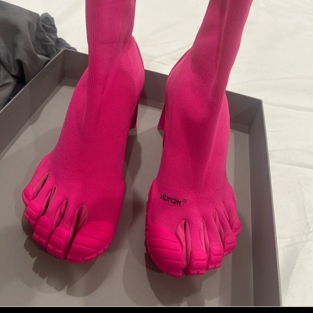 Vibram Hot Pink Toe-Separating High Heel Boots